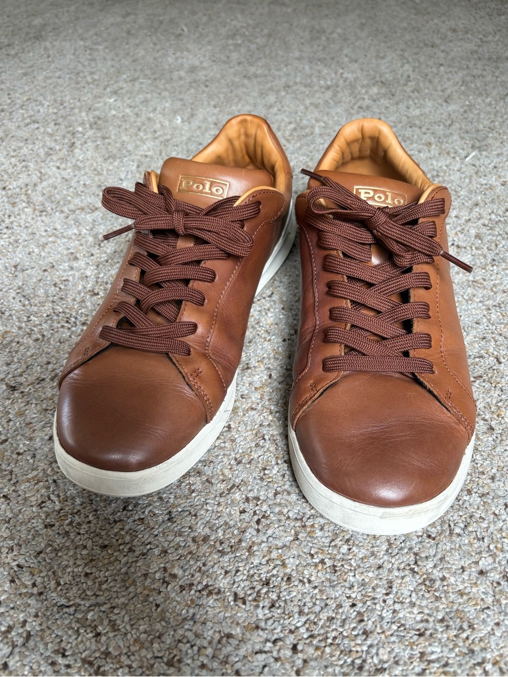 Polo by Ralph Lauren Men’s Chestnut Brown Leather Sneakers